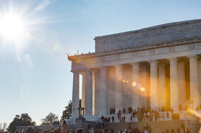Crowds at the memorial